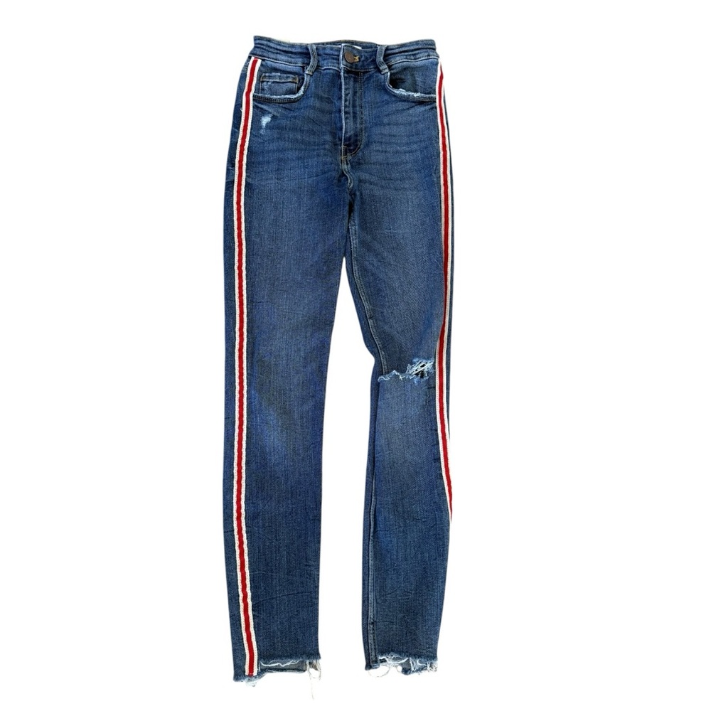 Zara striped skinny jeans